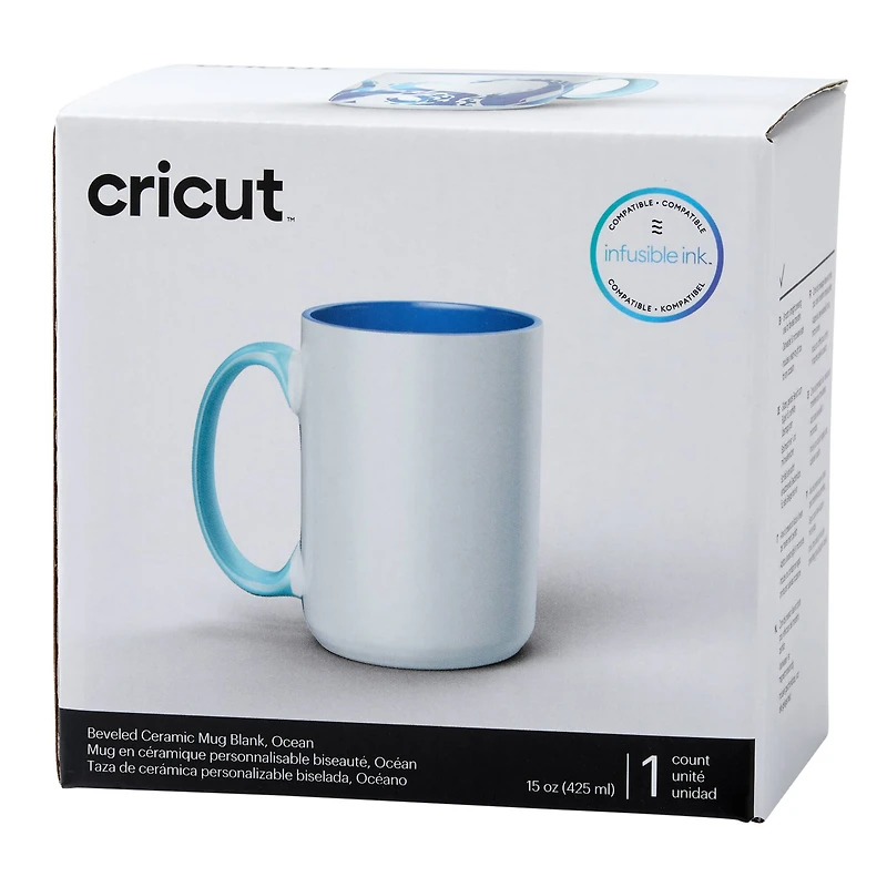 Cricut® 15oz. Ocean Beveled Ceramic Mug Blank