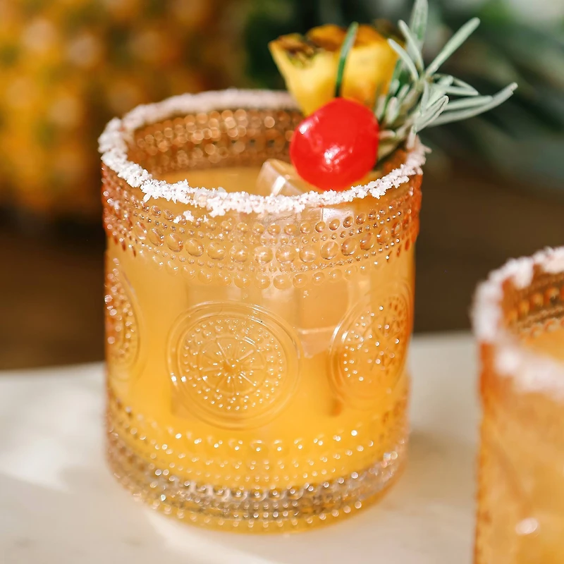 Kate Aspen® 10oz. Hobnail Beaded Floral Rose Gold Drinking Glasses, 6ct.