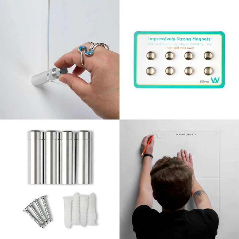 Wexel Art Single Panel Clear Acrylic Floating Wall Frame & Magnets with Silver Hardware