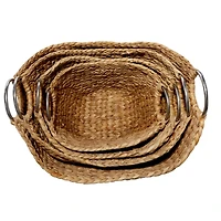 Brown Seagrass Contemporary Storage Basket Set