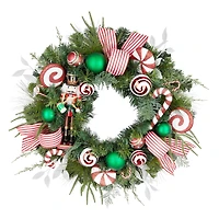 26" Nutcracker & Peppermint Wreath by Ashland®