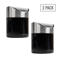 Mind Reader 0.4gal. Black Mini Countertop Trash Can, 2ct.
