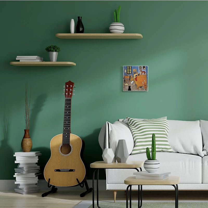 Stupell Industries Cats in The Bedroom Classic Painting Parody, 12" x 12"