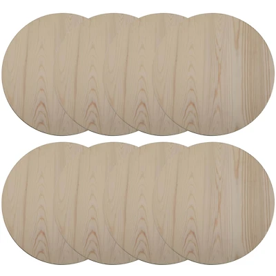 8 Pack: 12" Unfinished Wooden Circle Plaque by Make Market®