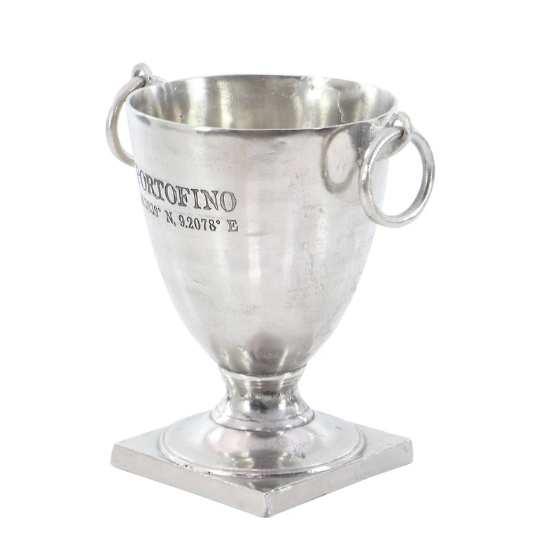 The Novogratz 18" Silver Contemporary Metal Wine Cooler