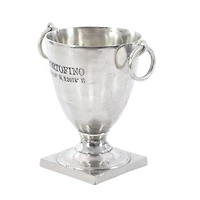 The Novogratz 18" Silver Contemporary Metal Wine Cooler