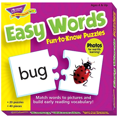 Trend Enterprises® Easy Words Fun-to-Know Puzzles