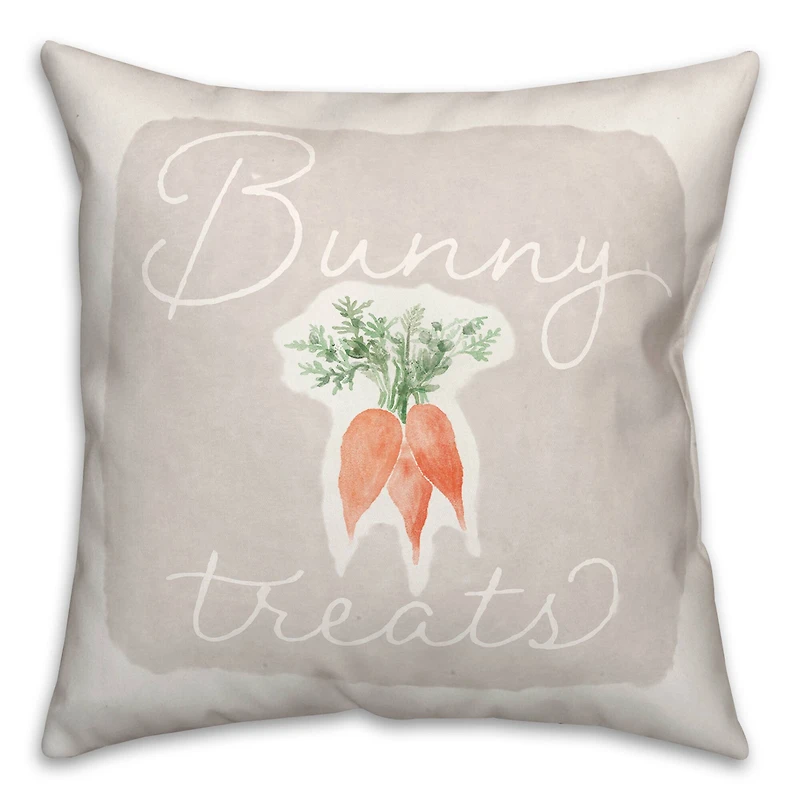 Bunny Treats Pillow 2 18" x 18" Throw Pillow