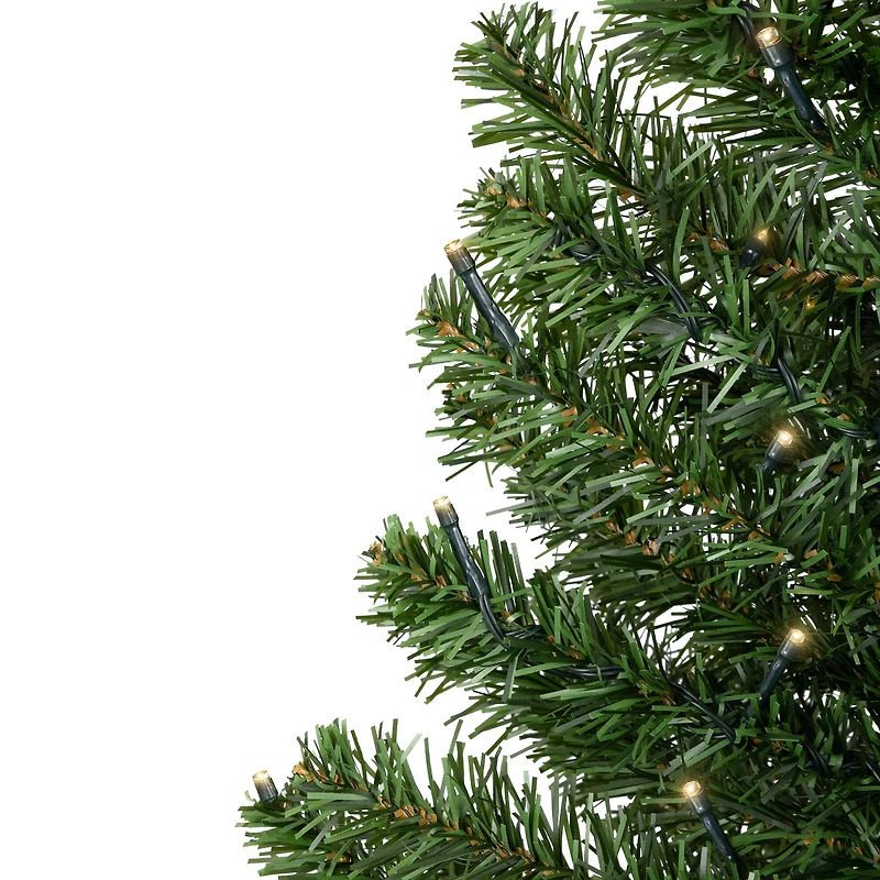 3ft. Pre-Lit Canadian Pine Medium Artificial Christmas Tree, Clear & White LED Lights