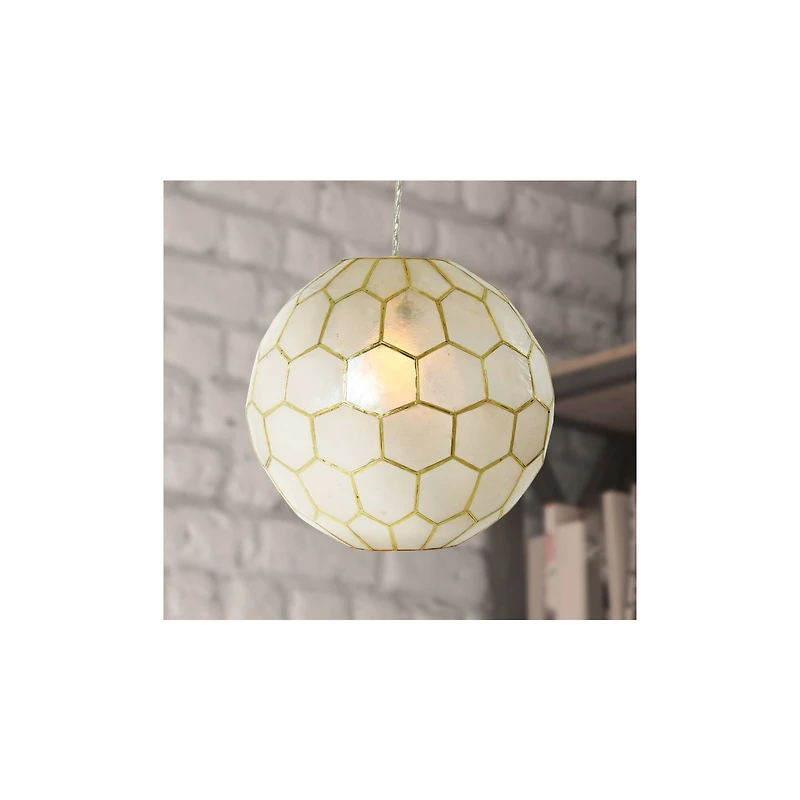 Hello Honey® Capiz Honeycomb Globe Pendant Light
