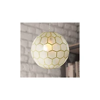 Hello Honey® Capiz Honeycomb Globe Pendant Light