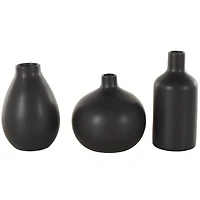 Black Minimal Ceramic Vase Set