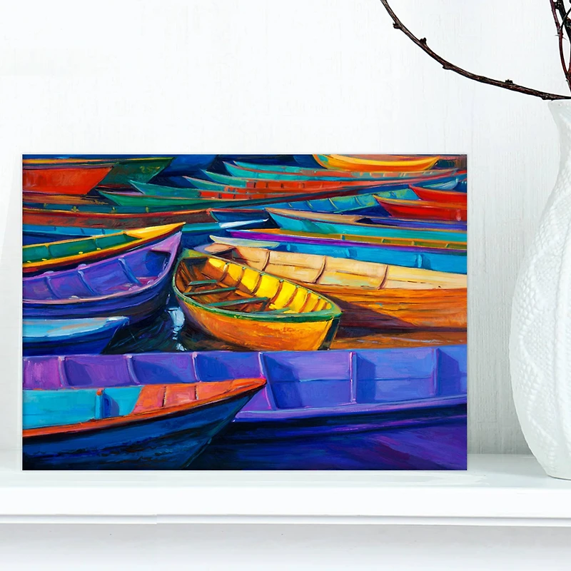 Designart - Boats at sunset