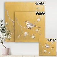 Designart - Gold Bird on Blossoms I