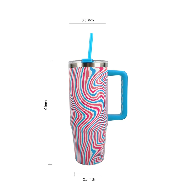 30oz. Blue Wavy Stainless Steel Insulated Tumbler by Celebrate It™