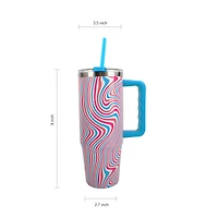 30oz. Blue Wavy Stainless Steel Insulated Tumbler by Celebrate It™
