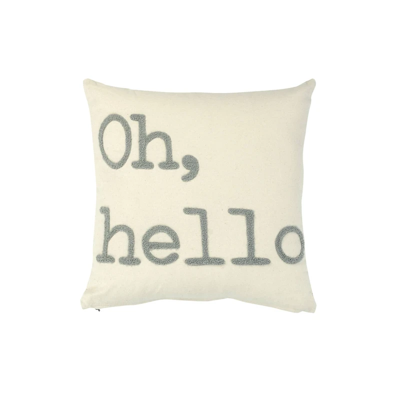 Hello Honey® Oh, Hello Embroidered Cotton Pillow