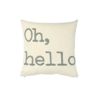 Hello Honey® Oh, Hello Embroidered Cotton Pillow