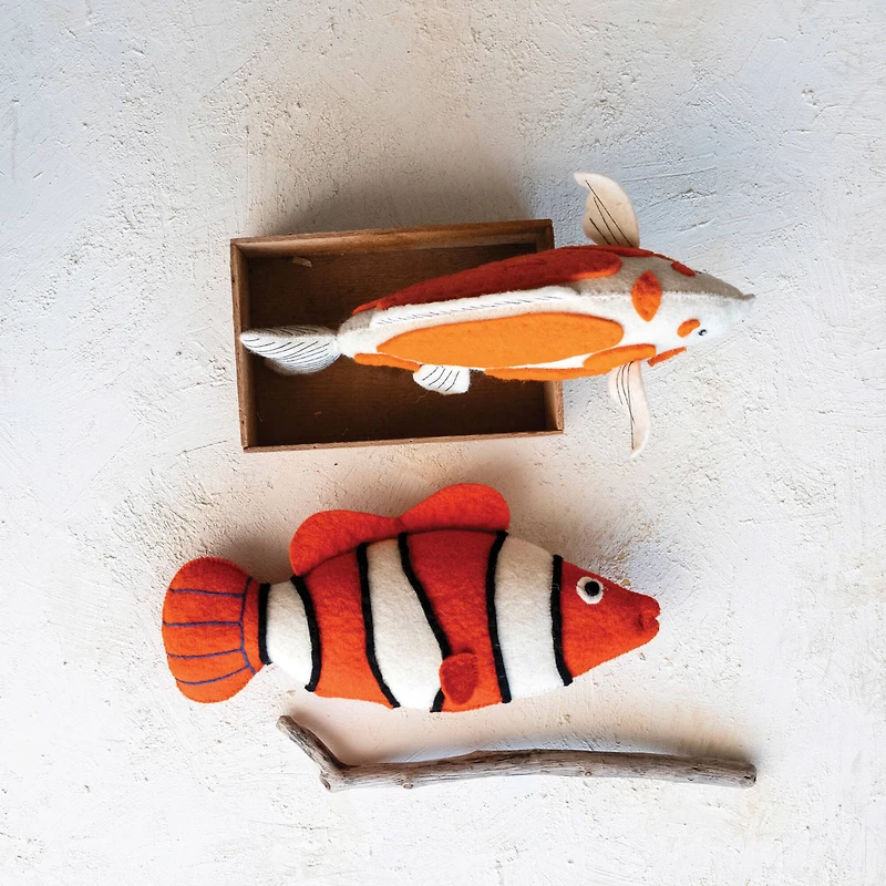 Hello Honey® Handmade Wool Felt Fish Ornament Wall Hanging Set