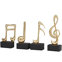 Novogratz Gold Musical Notes Sculpture Set