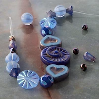 Blue Heart Czech Glass Bead Mix by Bead Landing™