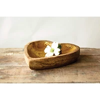 Hello Honey® 8" Mango Wood Heart Tray with Gold Leaf Interior