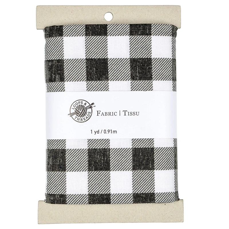 Black & White Buffalo Check Cotton Fabric by Loops & Threads™