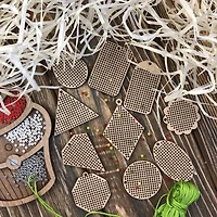 Wonderland Crafts 20 Piece Geometric Wooden Embroidery Blanks