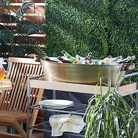 31" Bronze Metal Contemporary Wine Holder Bucket