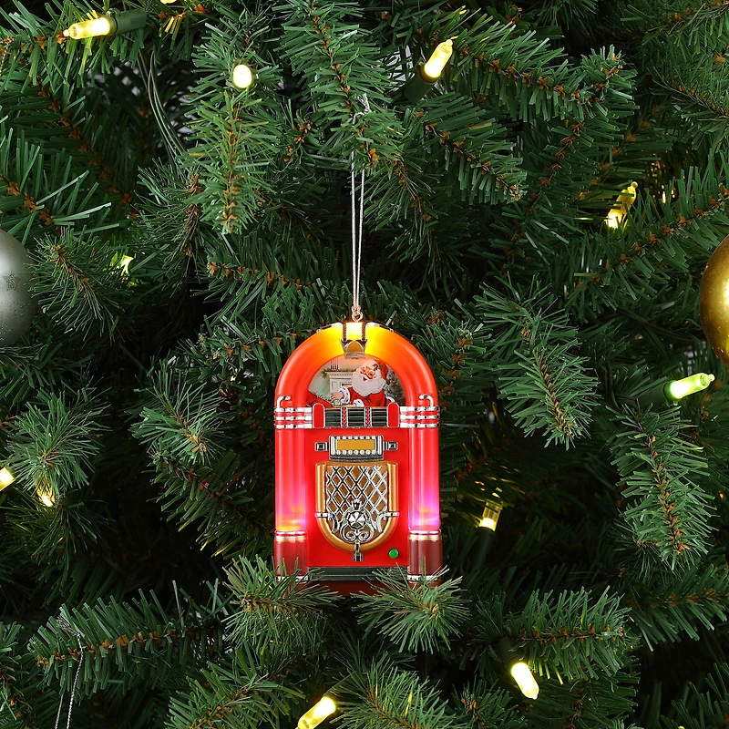 Red Retro LED Jukebox Ornament