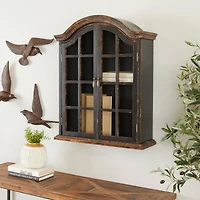 Black Traditional Wall Shelf, 22" x 8" x 28"
