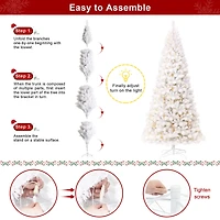 10ft. Pre-Lit White Slim Artificial Christmas Tree, Warm White Lights
