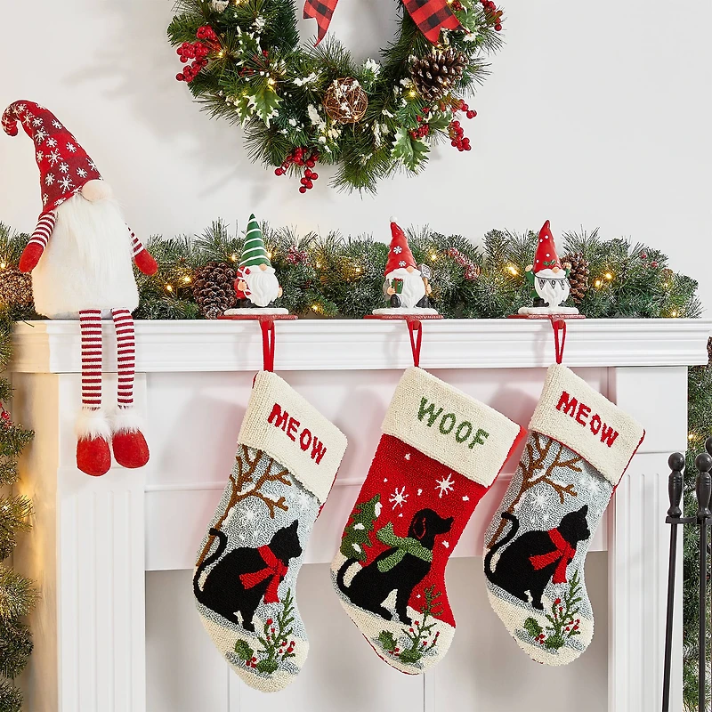 Glitzhome® 7" Gnomes Stocking Holder Set