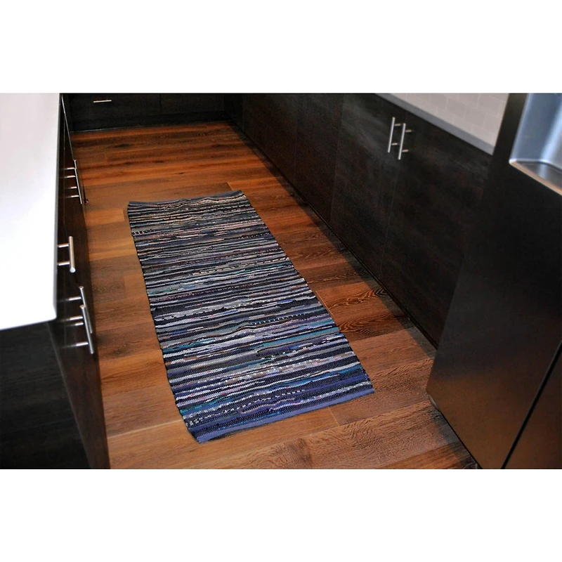 DII® Multi Nautical Blue Rag Rug, 2.25ft. x 6ft.