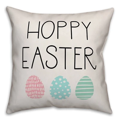 Hoppy Easter Eggs Throw Pillow