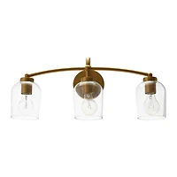 Hello Honey® Robert Stevenson Lighting Adrian Metal & Clear Glass 3-Light Vanity