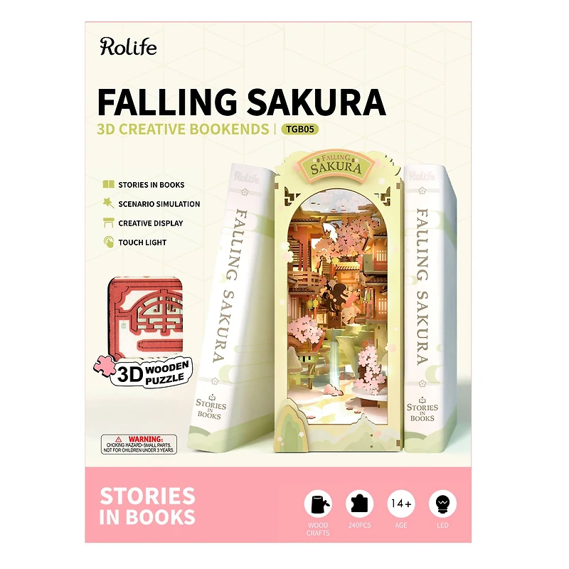Rolife® Falling Sakura DIY Book Nook Shelf Insert Kit