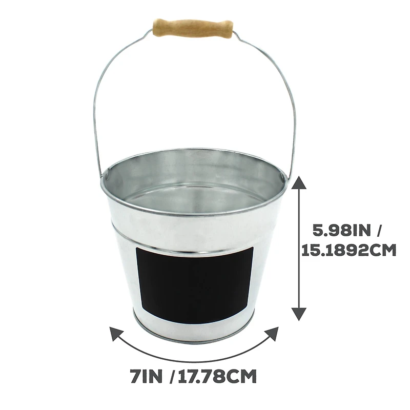 ArtSkills® Large Galvanized Metal Bucket with Chalkboard Panel, 3ct.