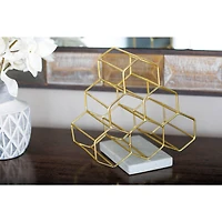 13" Gold Metal Modern Wine Holder Rack