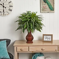 2ft. Mixed Greens & Fern in Decorative Planter