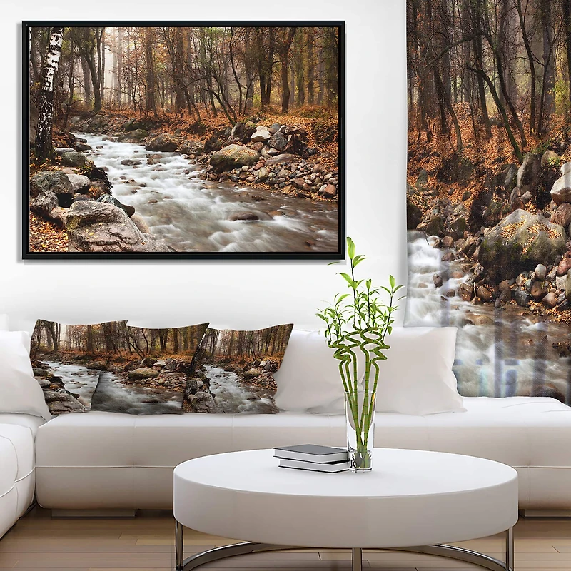 Designart - Stream in Autumn Forest