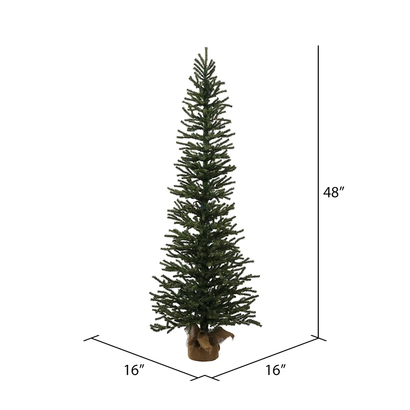 4ft. Unlit Pine Artificial Christmas Tree in Burlap Base