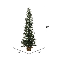 4ft. Unlit Pine Artificial Christmas Tree in Burlap Base