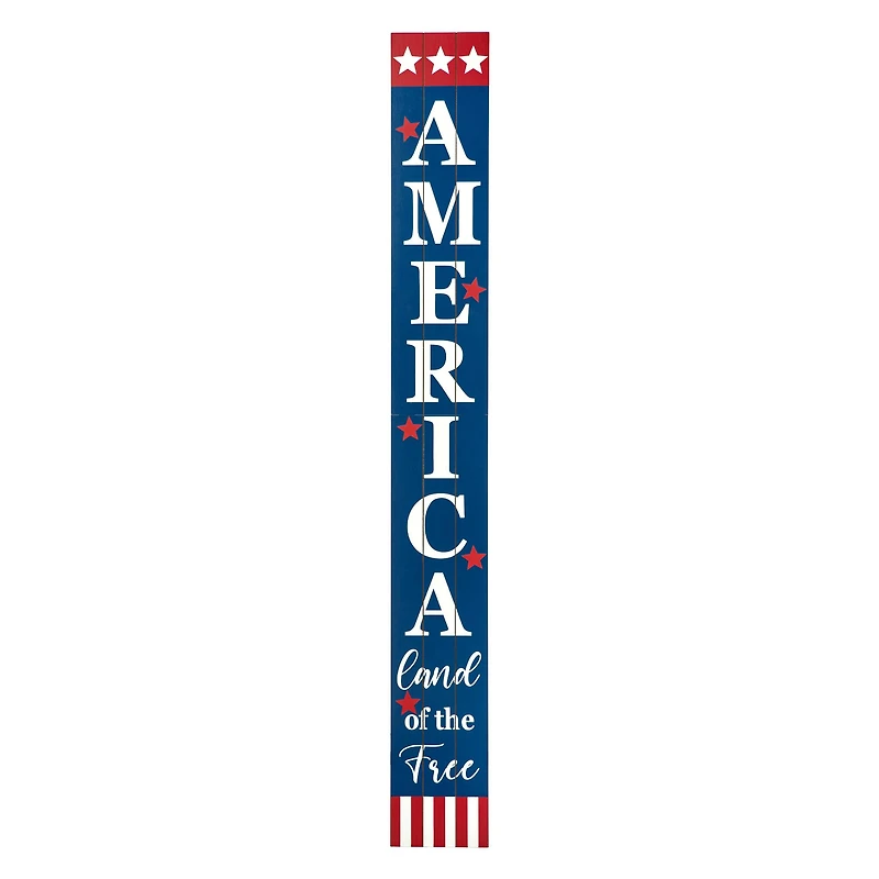 Glitzhome® 60" Wooden Patriotic America Porch Sign
