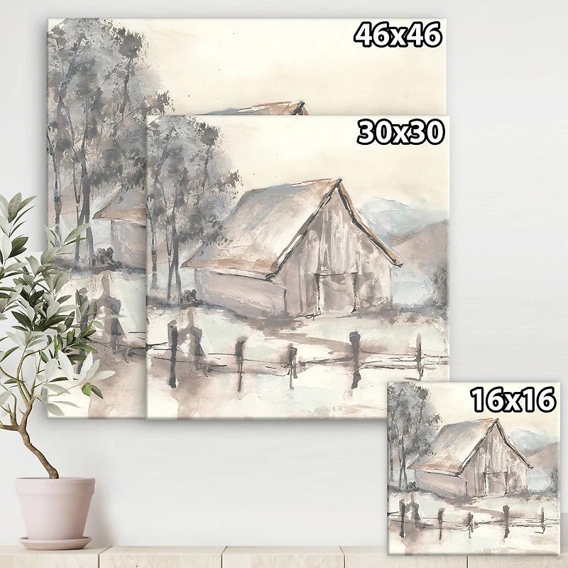 Designart - Farmhouse Barn Grey VII