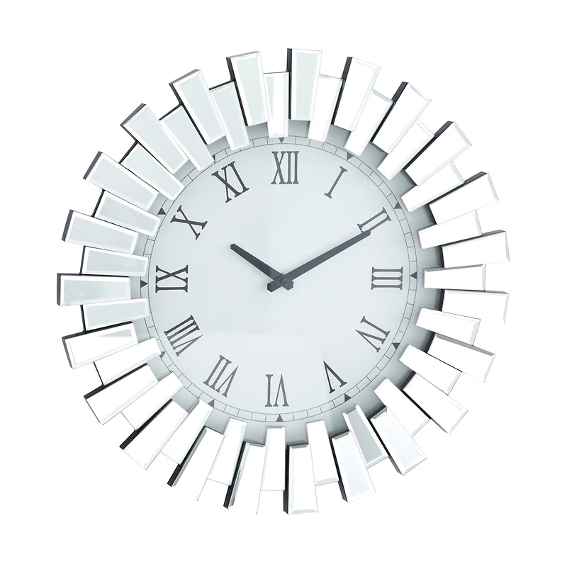 Silver MDF Glam Wall Clock