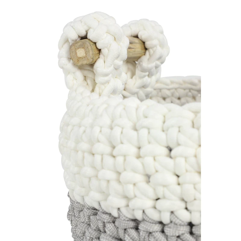 Gray Polyester Country Storage Basket Set