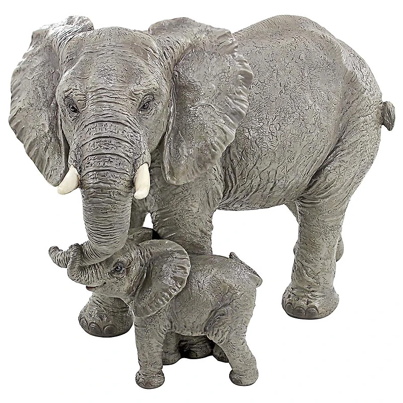 Design Toscano 15" Herd Mentality Mother & Calf Elephant Statue