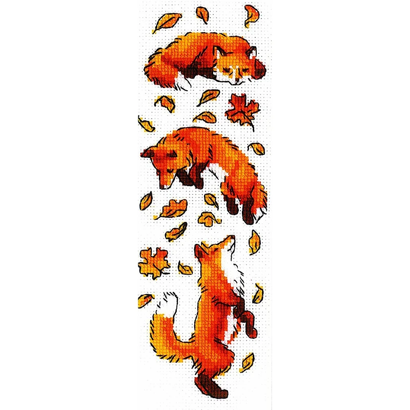 RIOLIS Foxes in the Leaves Cross Stitch Kit