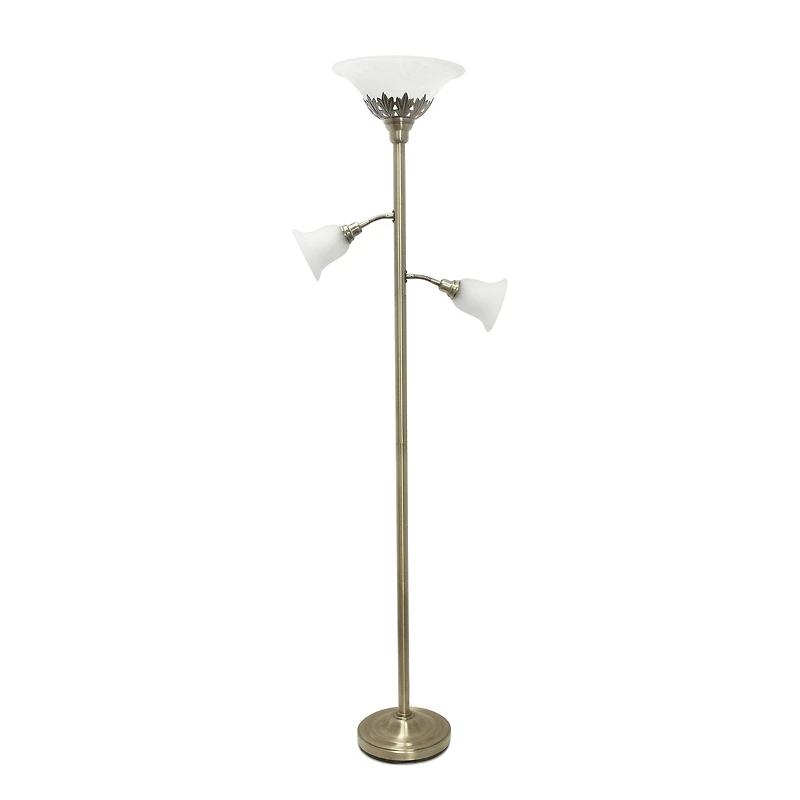 Lalia Home Torchiere Floor Lamp with 2 Reading Lights